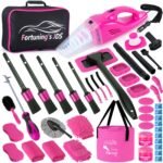 47-teiliges Autodetailing-Set mit Staubsauger – Rosa