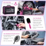 47-teiliges Autodetailing-Set mit Staubsauger – Rosa – Bild 4
